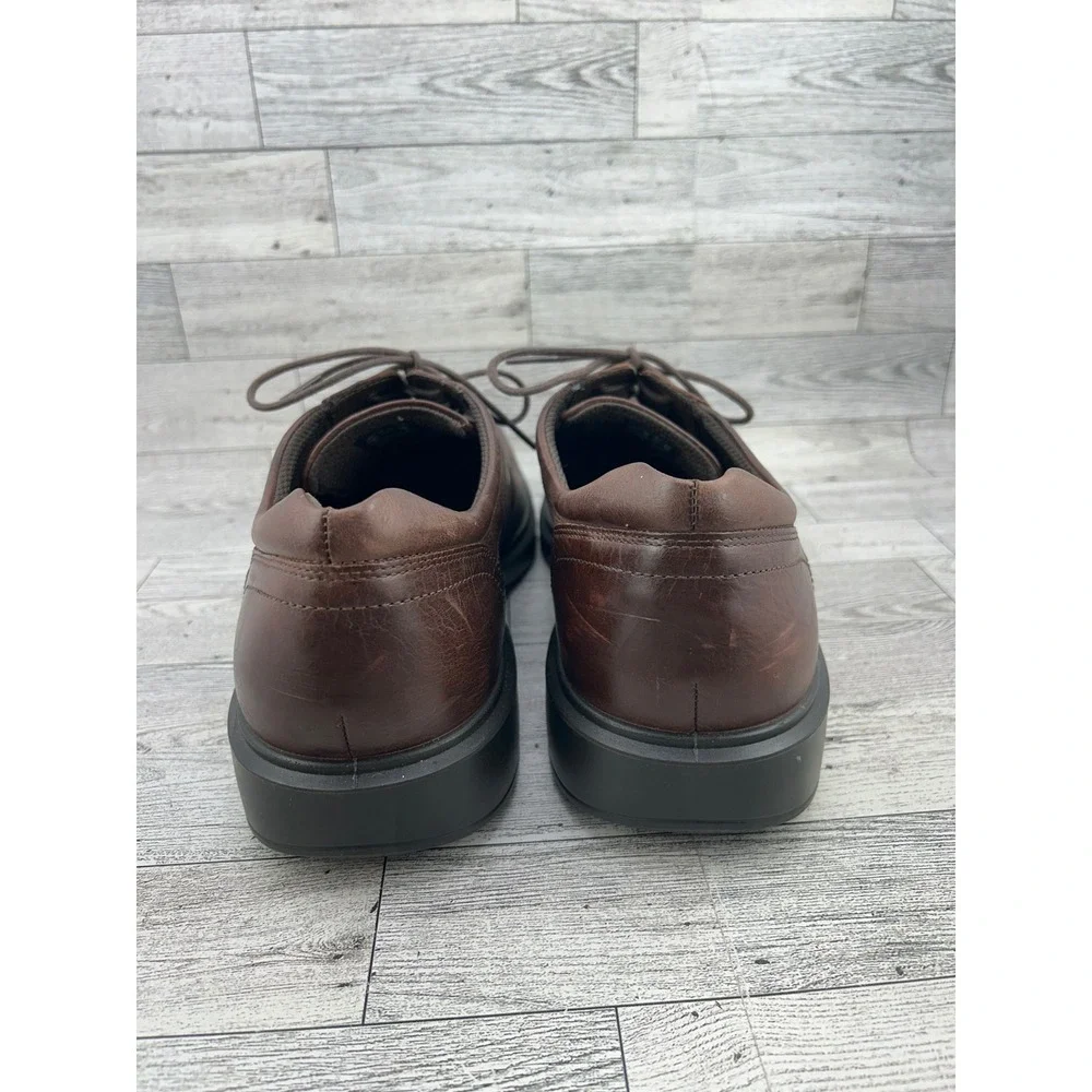 ECCO Helsinki 2 Mens Apron Toe Tie Brown Leather Dress Shoes Size EU 46 US 12.5‎