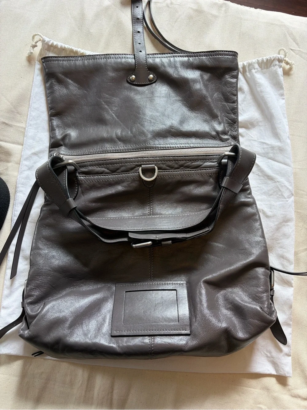 N/A grey leather