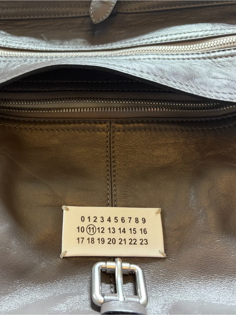 N/A grey leather