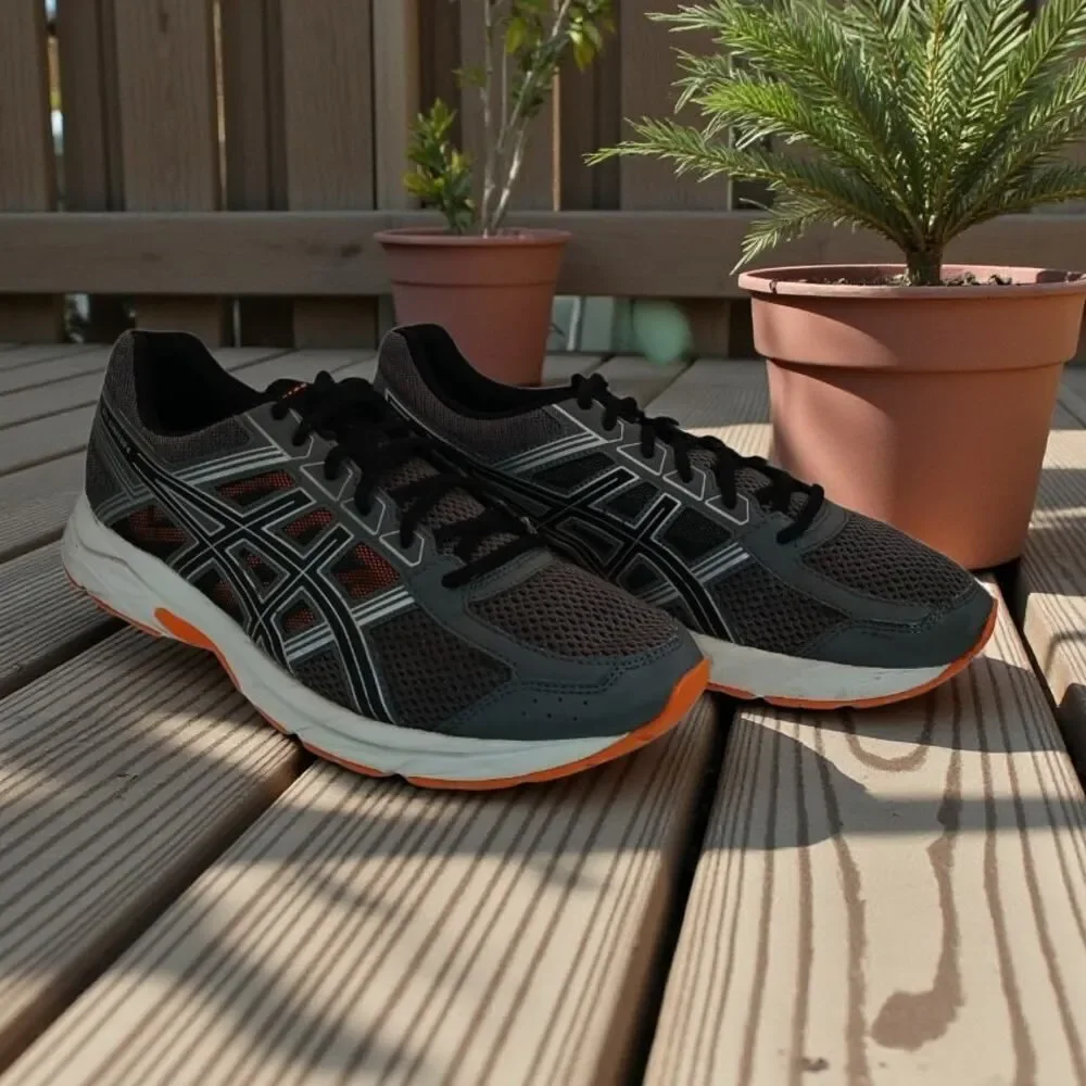 ASICS Gel Content 4 Men's Gray & Silver Running Sneakers - Size 10
