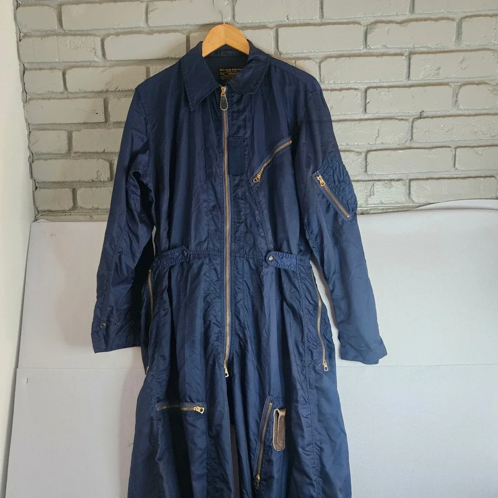 Vintage USAF Type K-2A Flight Suit Navy Blue Great Lakes Gmt Mfg Co Medium Reg