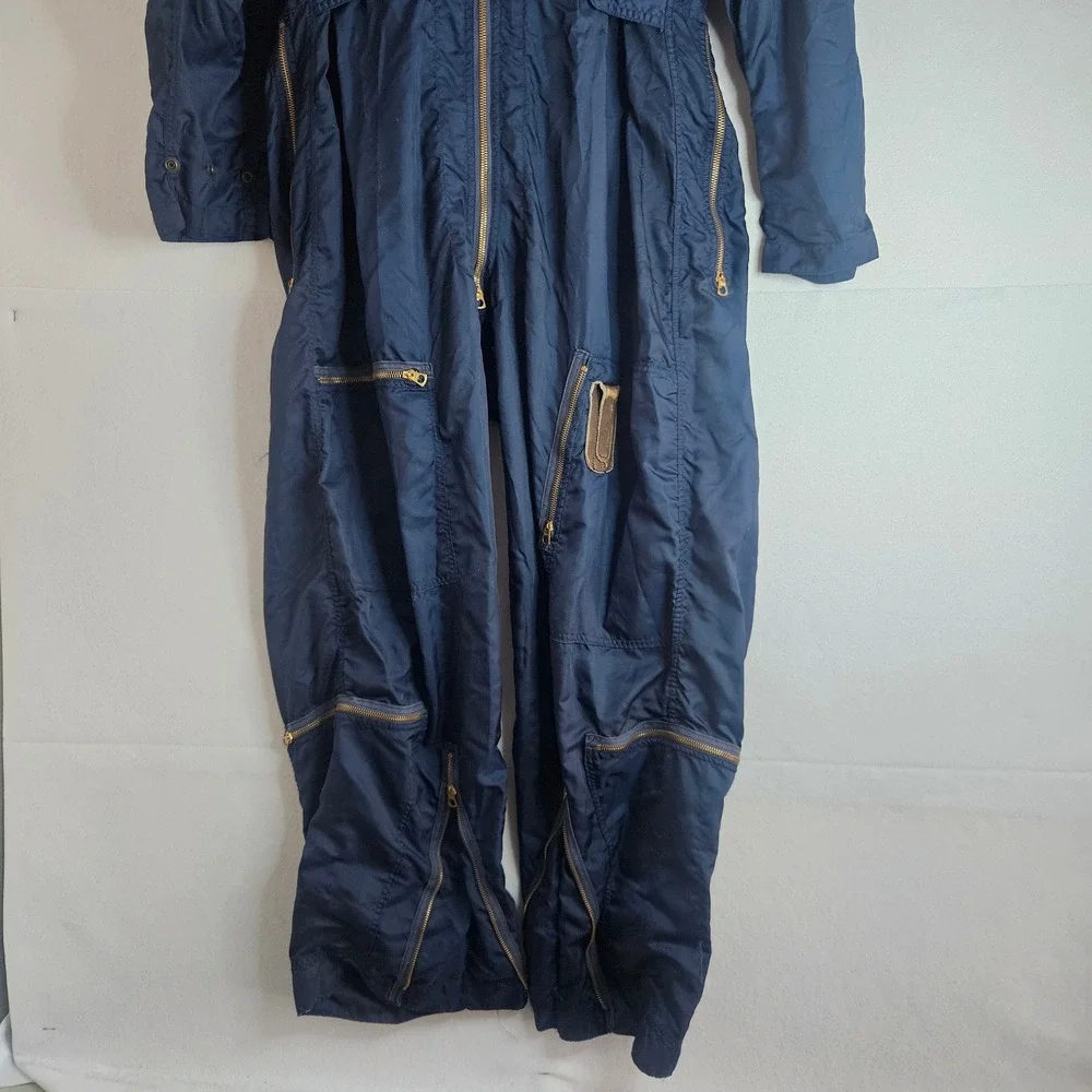 Vintage USAF Type K-2A Flight Suit Navy Blue Great Lakes Gmt Mfg Co Medium Reg