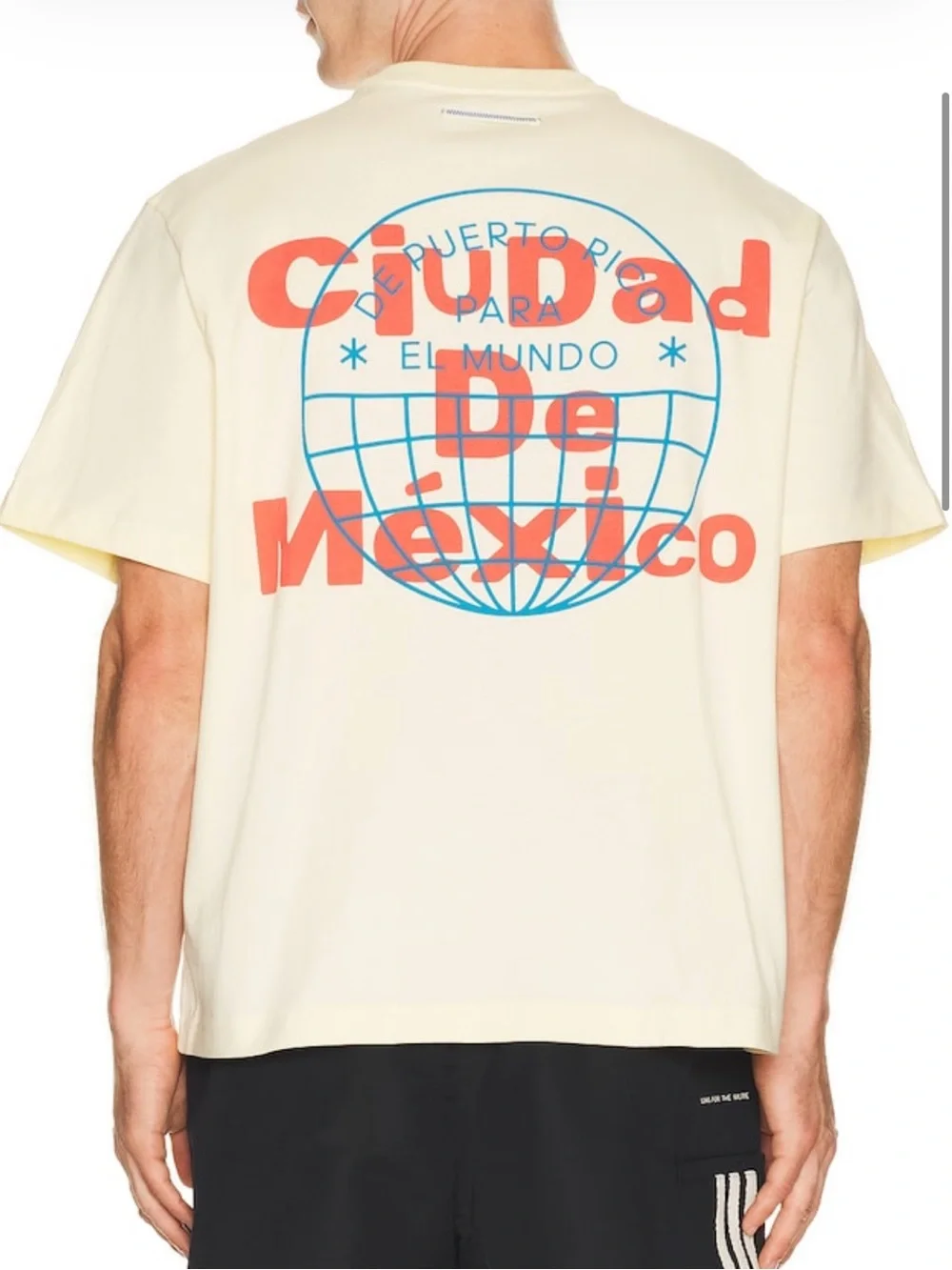 Bad Bunny Adidas CDMX Graphic Short Sleeve Shirt Creme S BRAND NWT