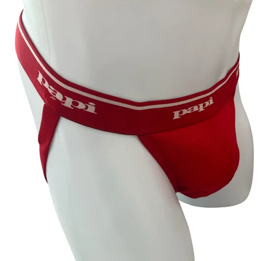 Papi Rib Jockstrap Red Large