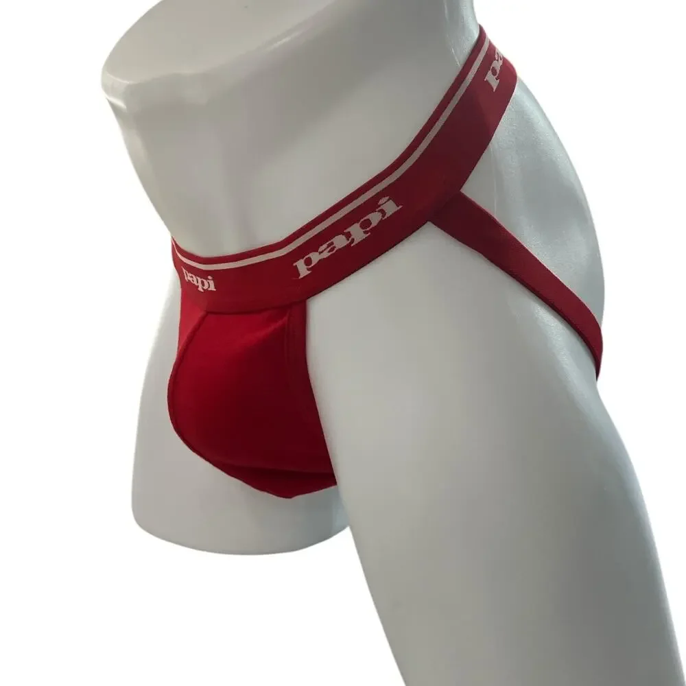 Papi Rib Jockstrap Red Large