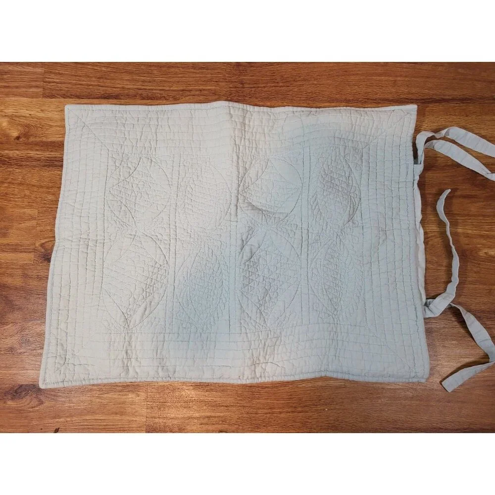 Pottery Barn pillowcase 1 Sham standard Light Green ties‎ cotton modern quilted