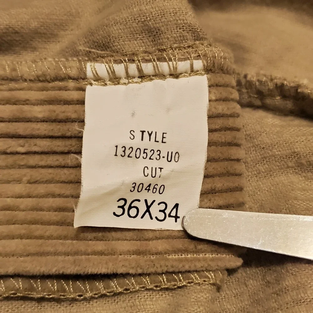 Vintage Polo Corduroy Pants Men 36x34 Brown‎ Pleated Straight Fit Baggy 90s