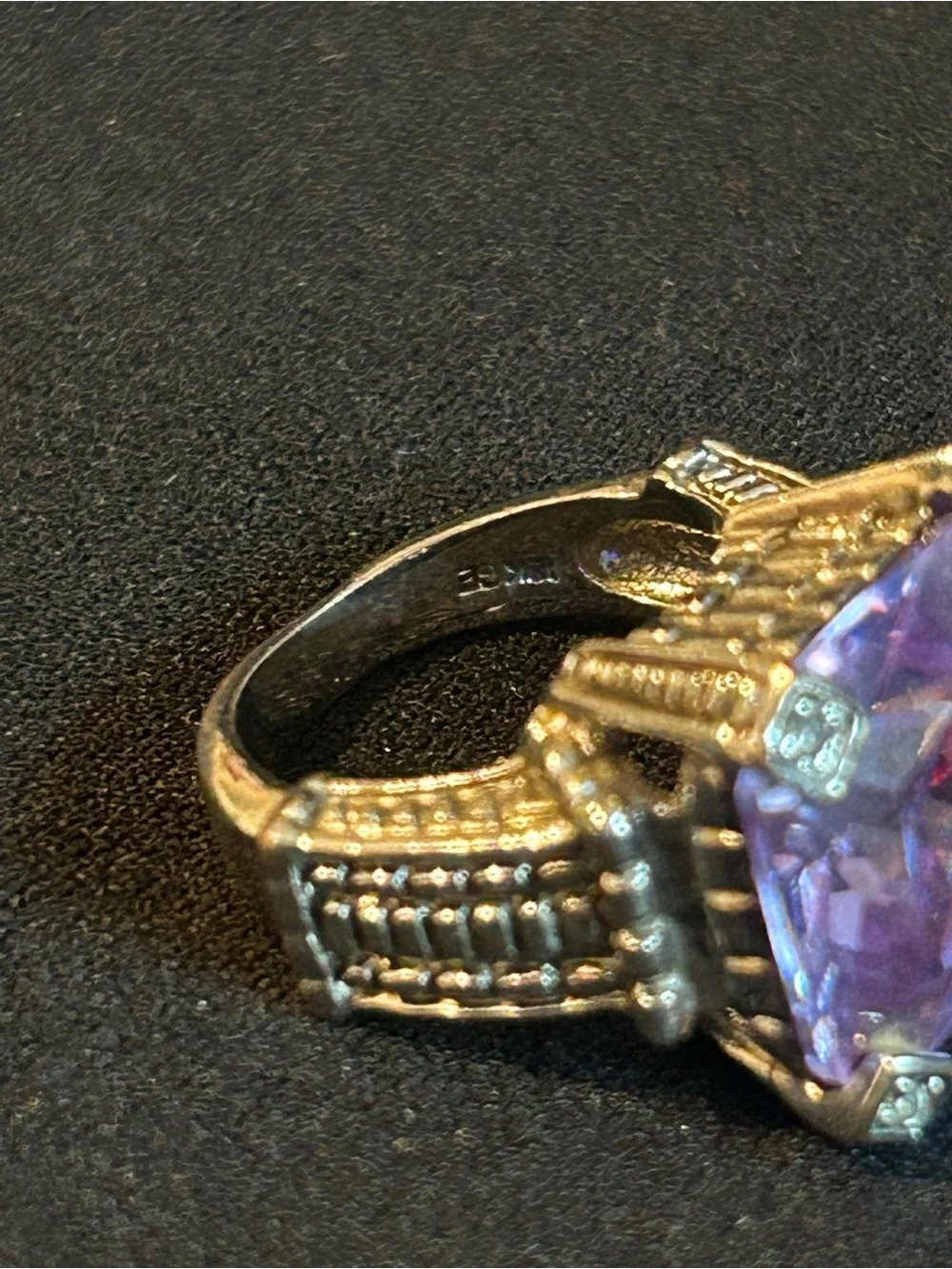 Large Light Purple Cocktail Ring Size 5