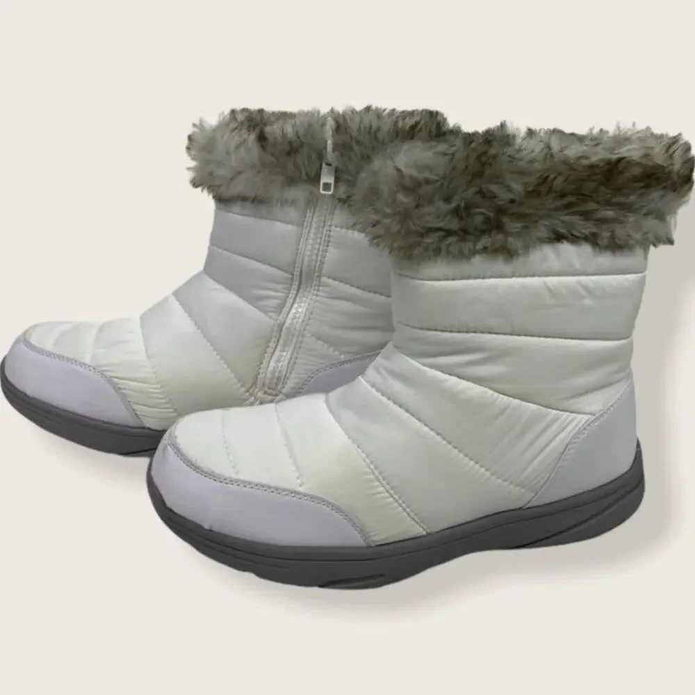 Everlast Piper White Winter Boots | Faux Fur Lined Puffer Short Boots | Size 9