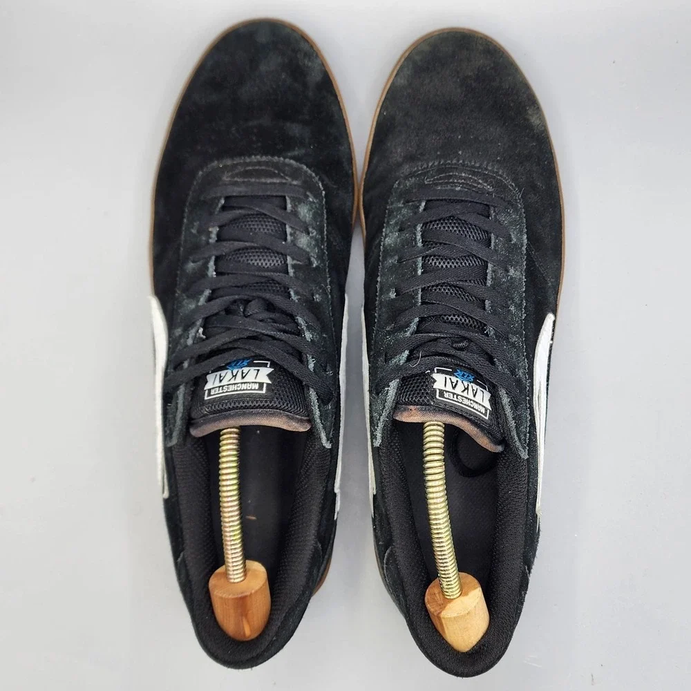 Lakai Manchester XLK Skate Shoes Sz 12 Black Suede White Gum Sole MS120-0200-B00