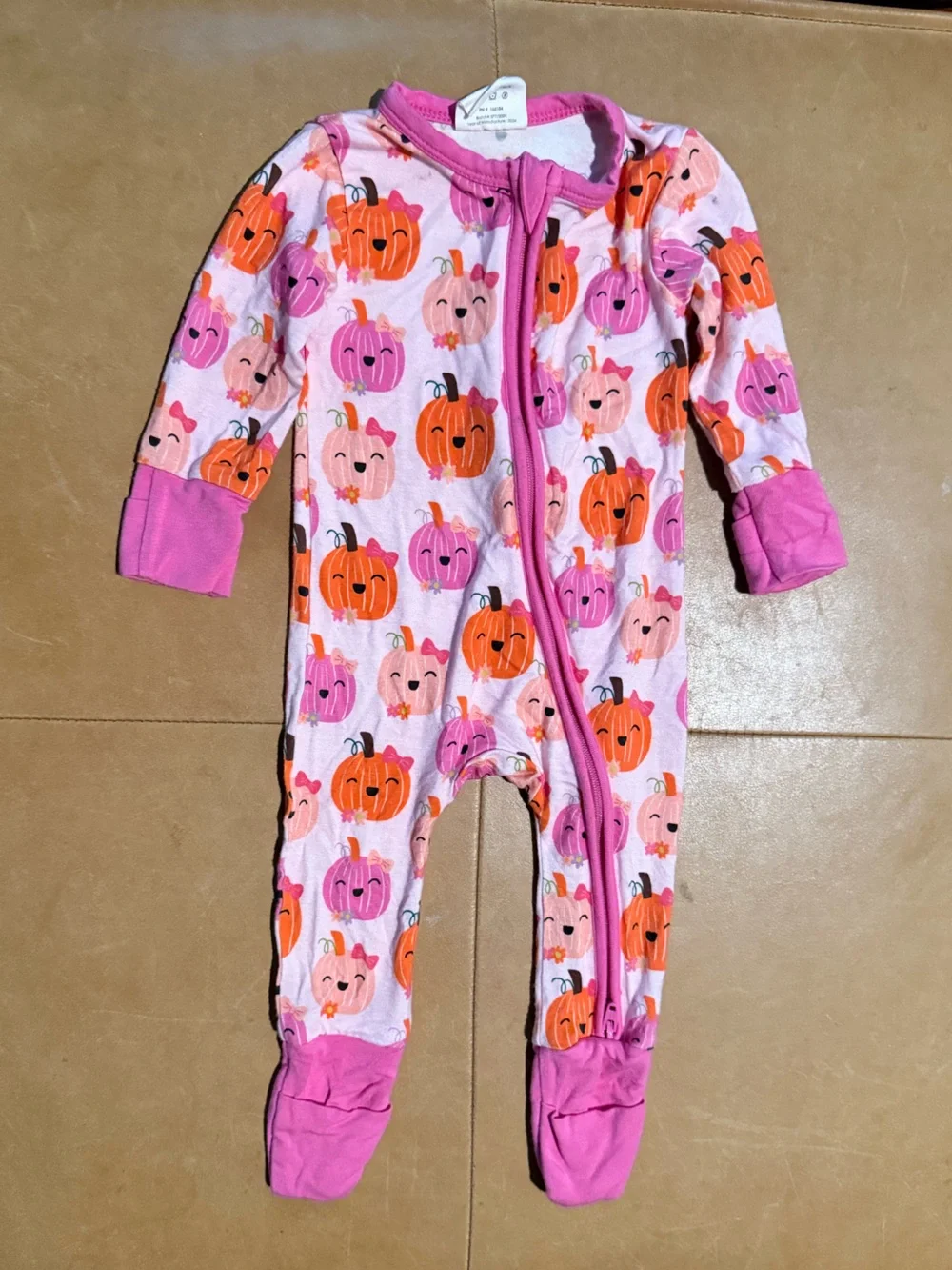 Spearmint Love Viscose Bamboo Pumpkin Footie 0-3M