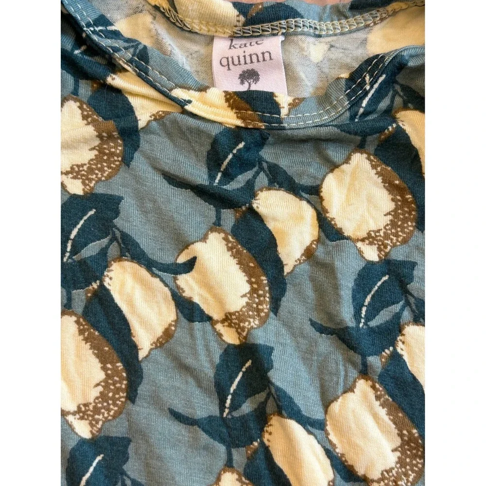 K19 Kate Quinn Bamboo Viscose Footed Sleeper Lemon Print Teal 3-6 Months Romper