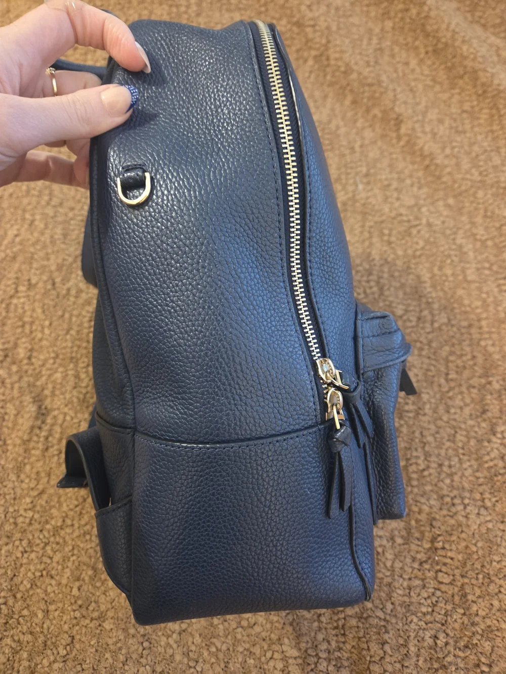 Tory Burch navy pebbled