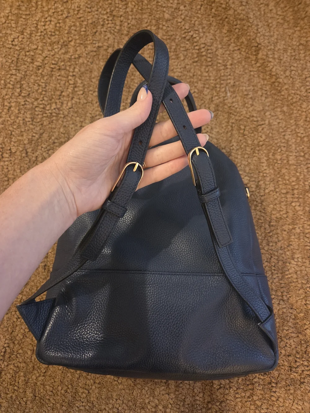 Tory Burch navy pebbled