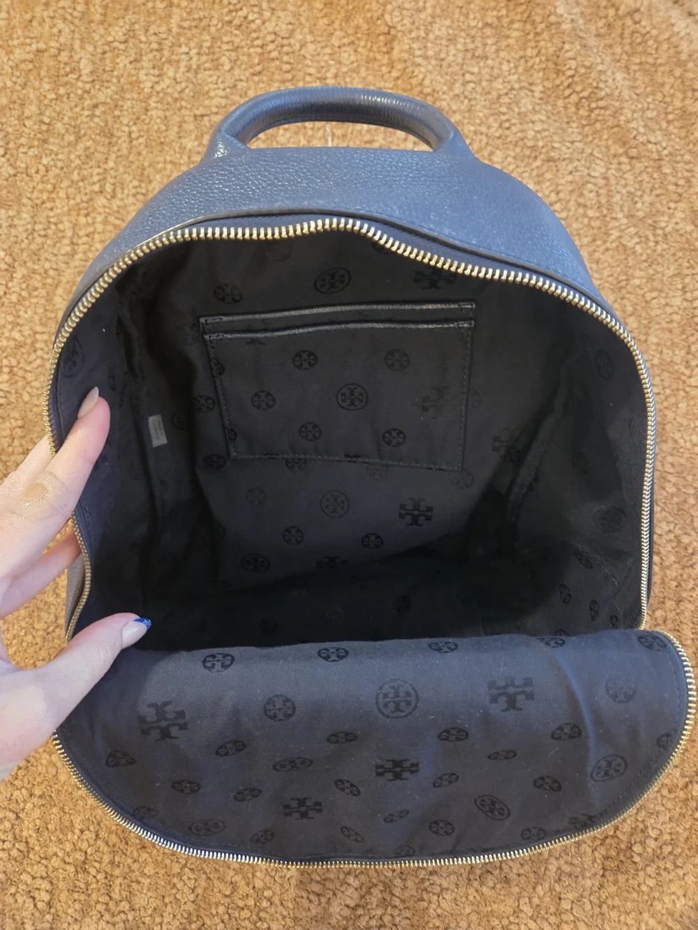 Tory Burch navy pebbled