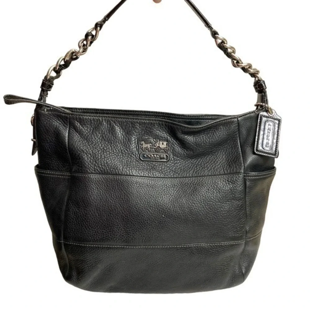 Coach Madison Tribeca Black Leather Shoulder Bag 14109