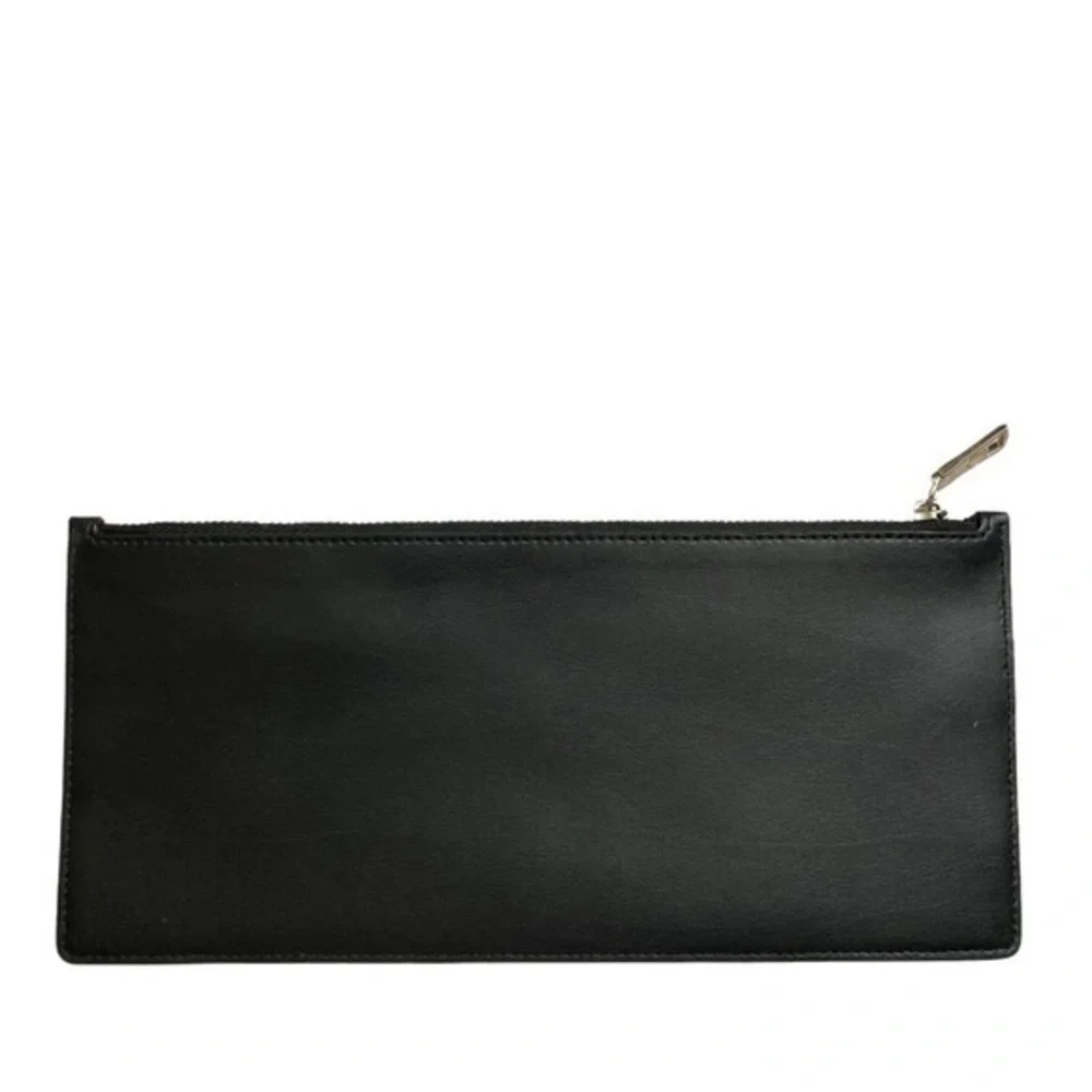 Coach black leather zipper case multifunctional