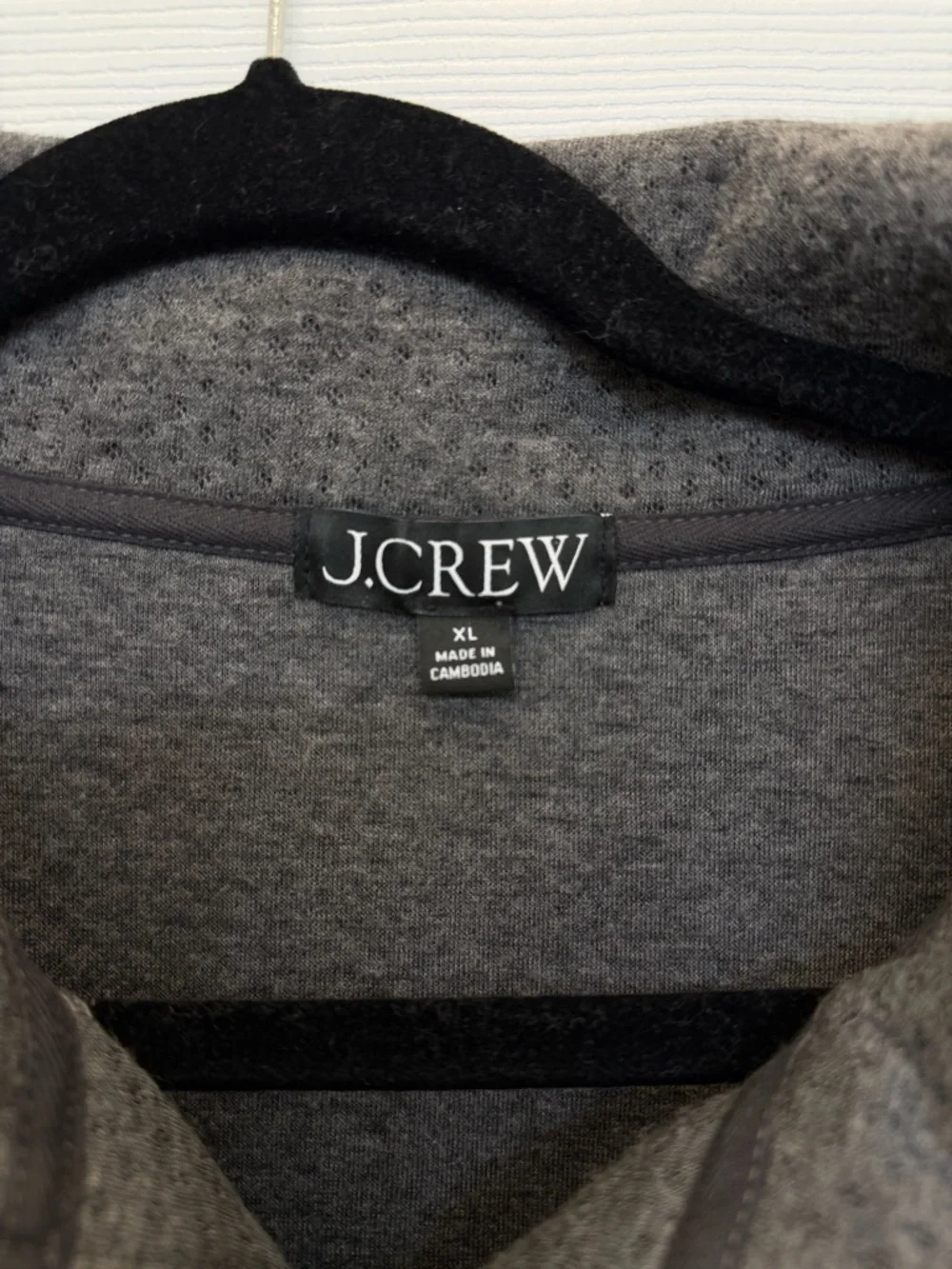 J.Crew Women's Terry Half-Zip Sweatshirt Grey Size XL