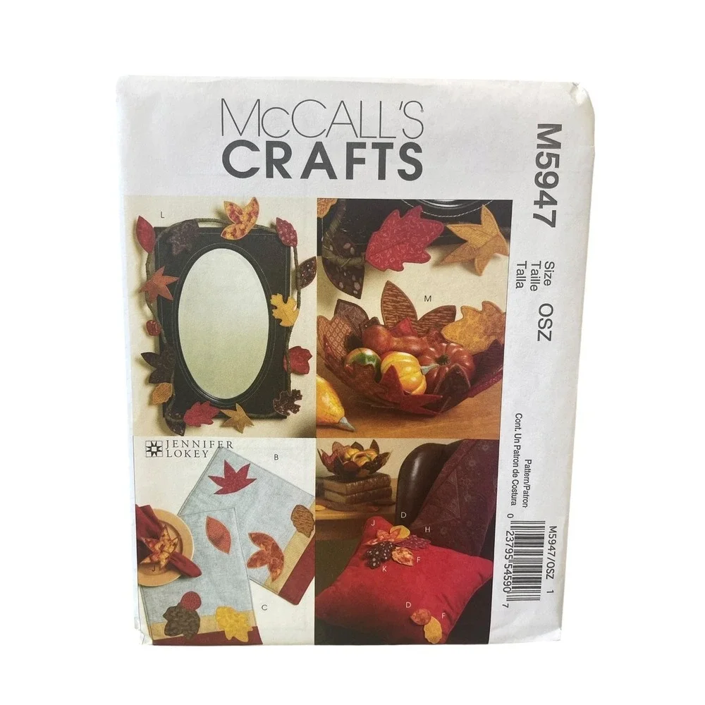McCall's Crafts M5947 Autumn Home Decor Crafts OSZ Fall Leaves Applique