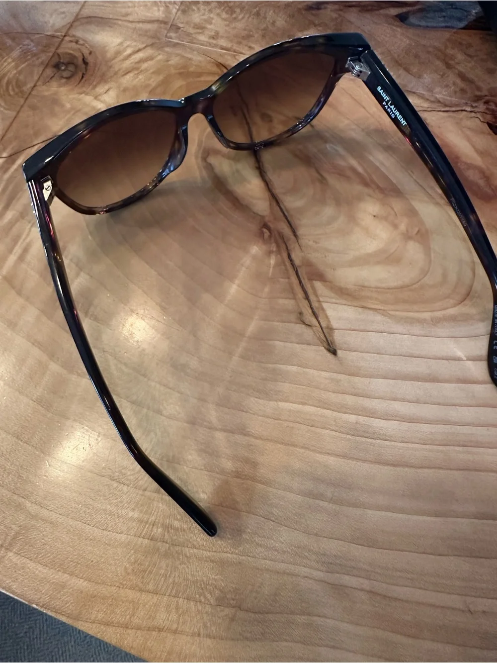 Saint Laurent Dark Brown Gradient Cat-Eye Sunglasses