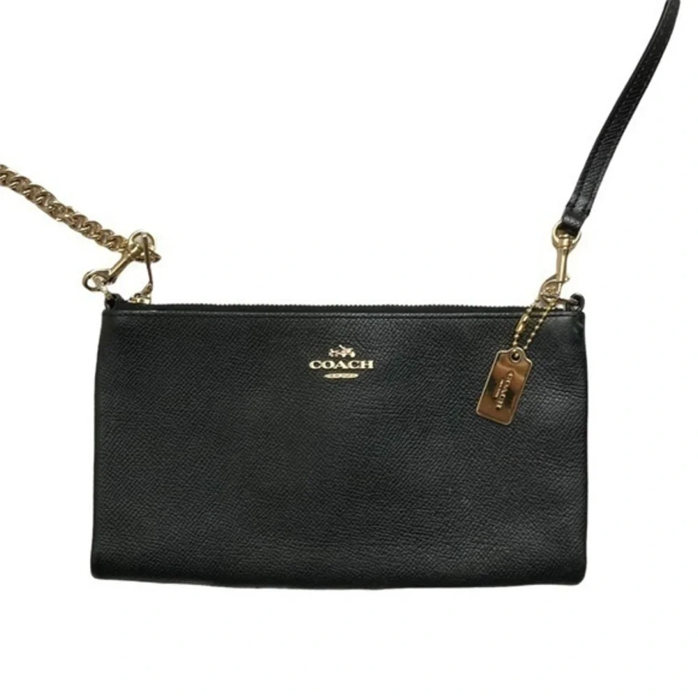 Coach 52385 - Kylie Crossbody Clutch Shoulder Bag - Black Textured Leather