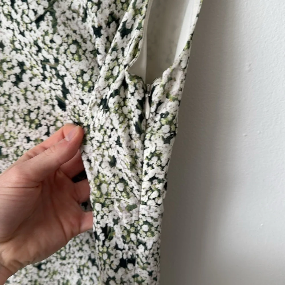 Tory Burch S Valerie White Green Laceflower Print Dress