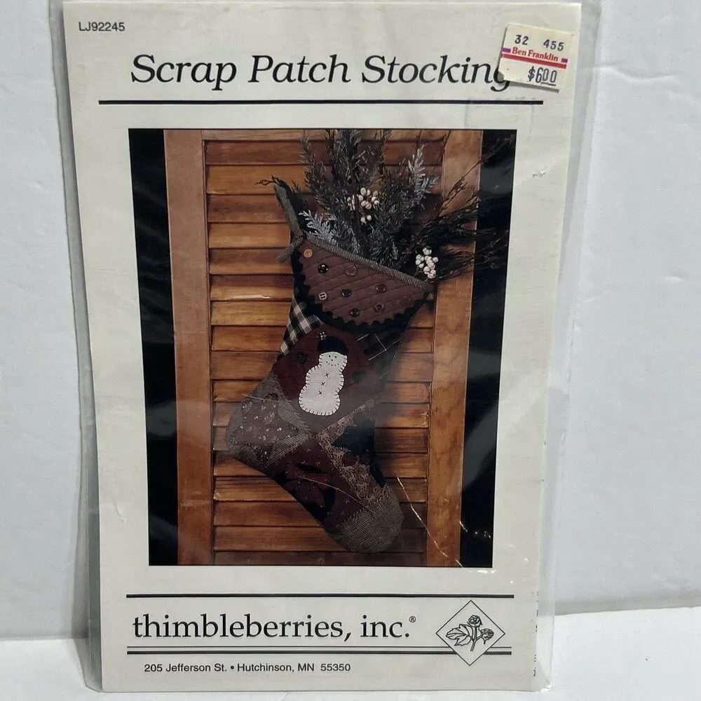 Scrap Patch Stocking Thimbleberries LJ92245 NEW Vintage Sewing Pattern Christmas