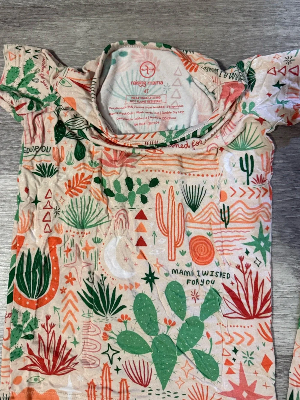 Desert Cactus Bamboo Toddler Pajamas
