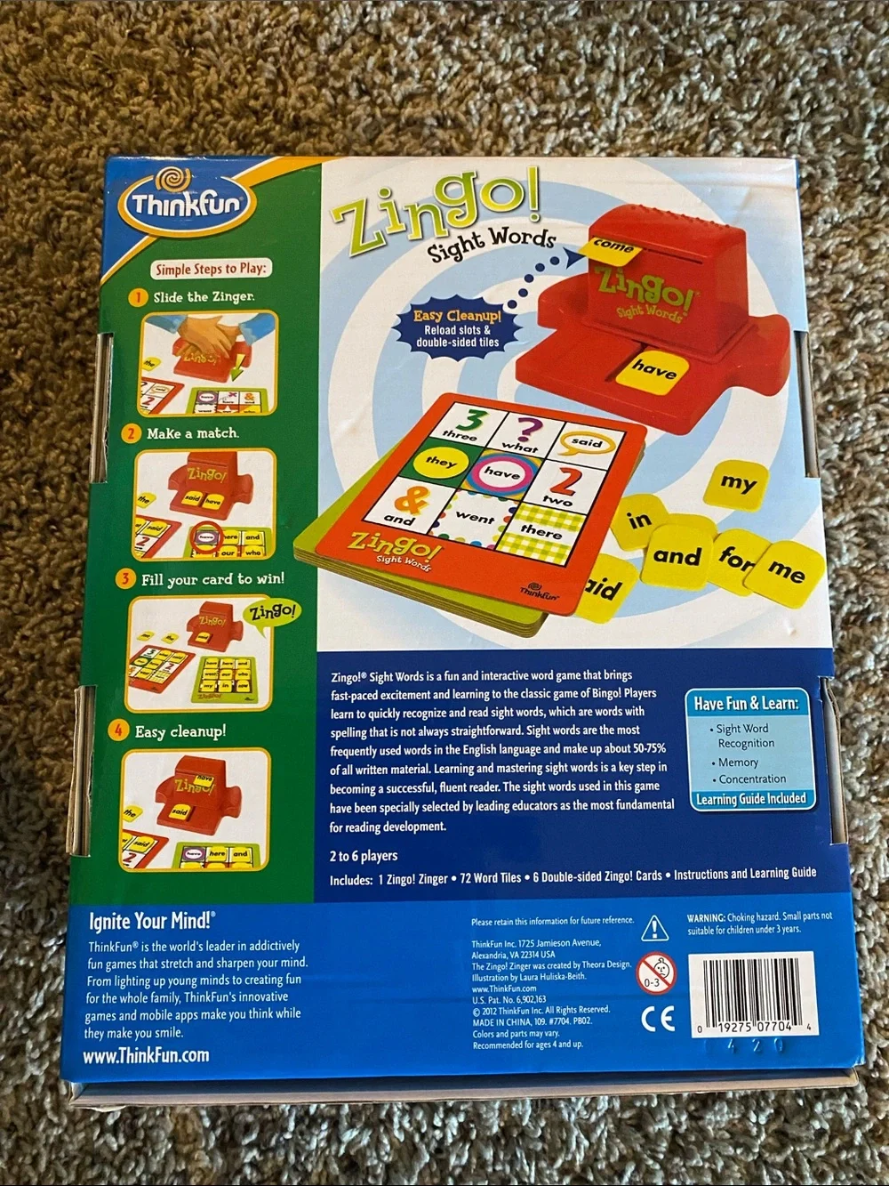 ThinkFun Zingo! Sight Words Game