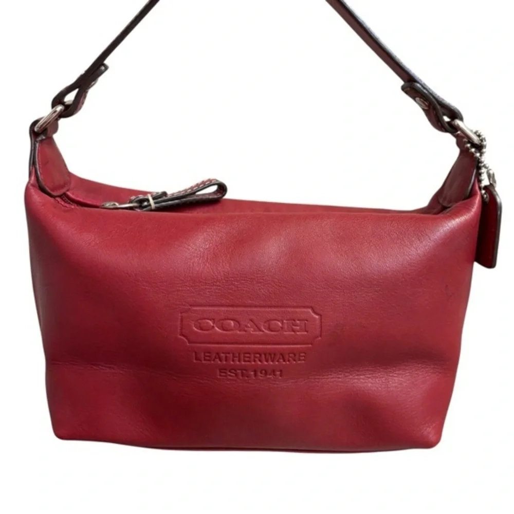 Coach vintage y2k logo mini bag red leather wristlet clutch