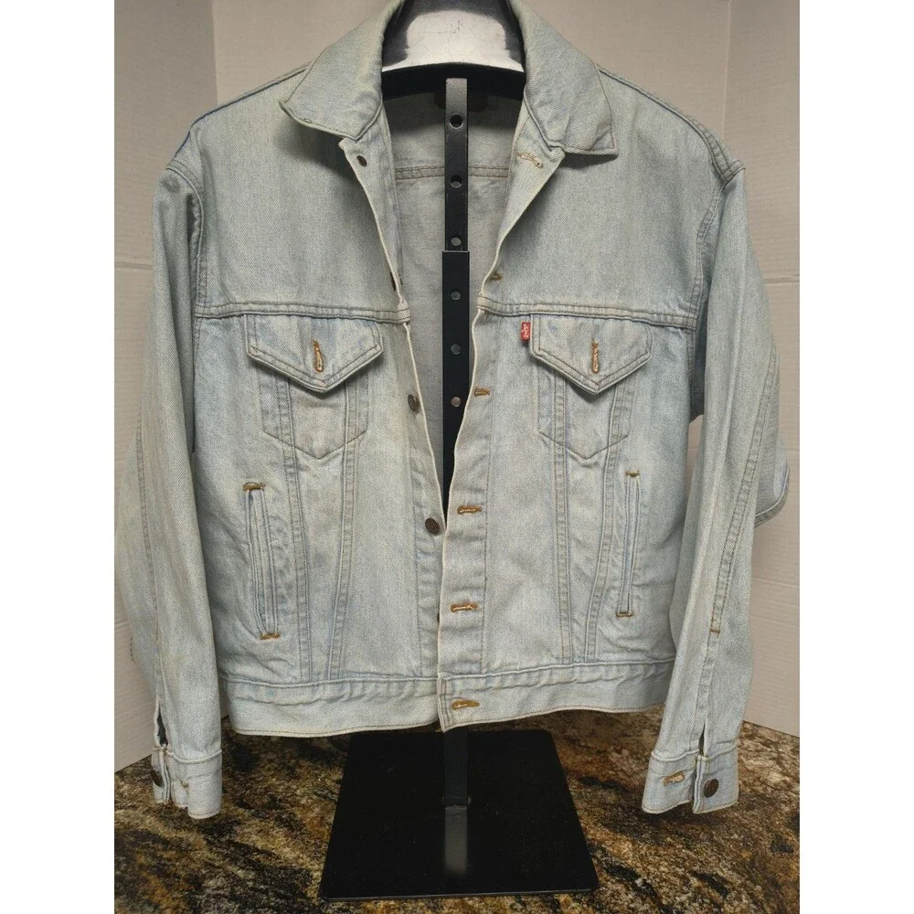 Vintage 1988 LEVI'S 70507 0234 Jean Jacket Size L USA Trucker Denim Light Blue