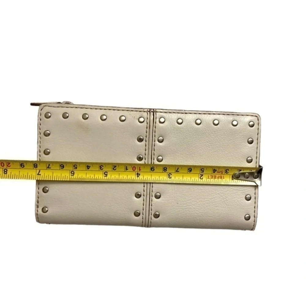 Michael Kors creamy white leather micro studded wallet clutch