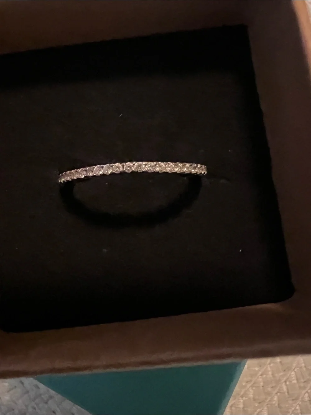 Silver Pavé Stackable CZ Eternity Band - Silver