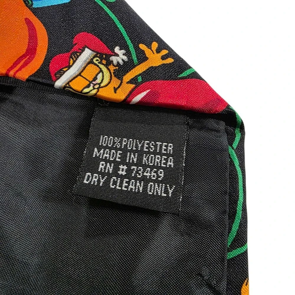 PAWS ADDICTION Garfield Christmas Lights Neck Tie 100% Polyester Holiday‎ Black