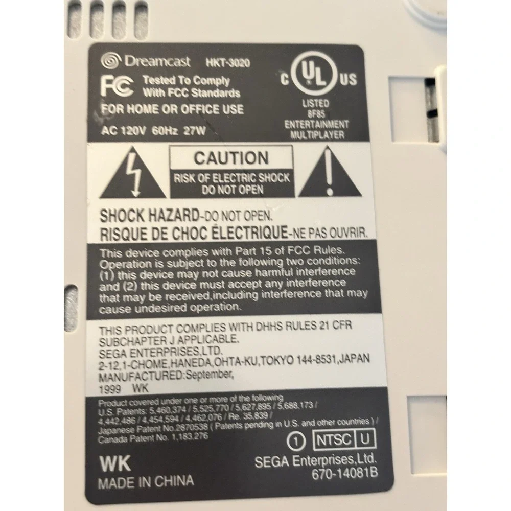 Sega dreamcast console