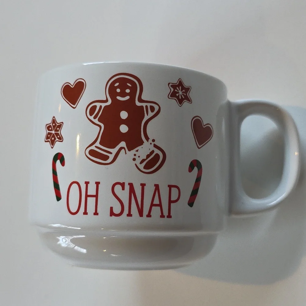Holiday Mug - Festive Gingerbread Mug with Red Interior - Caribou Coffee
