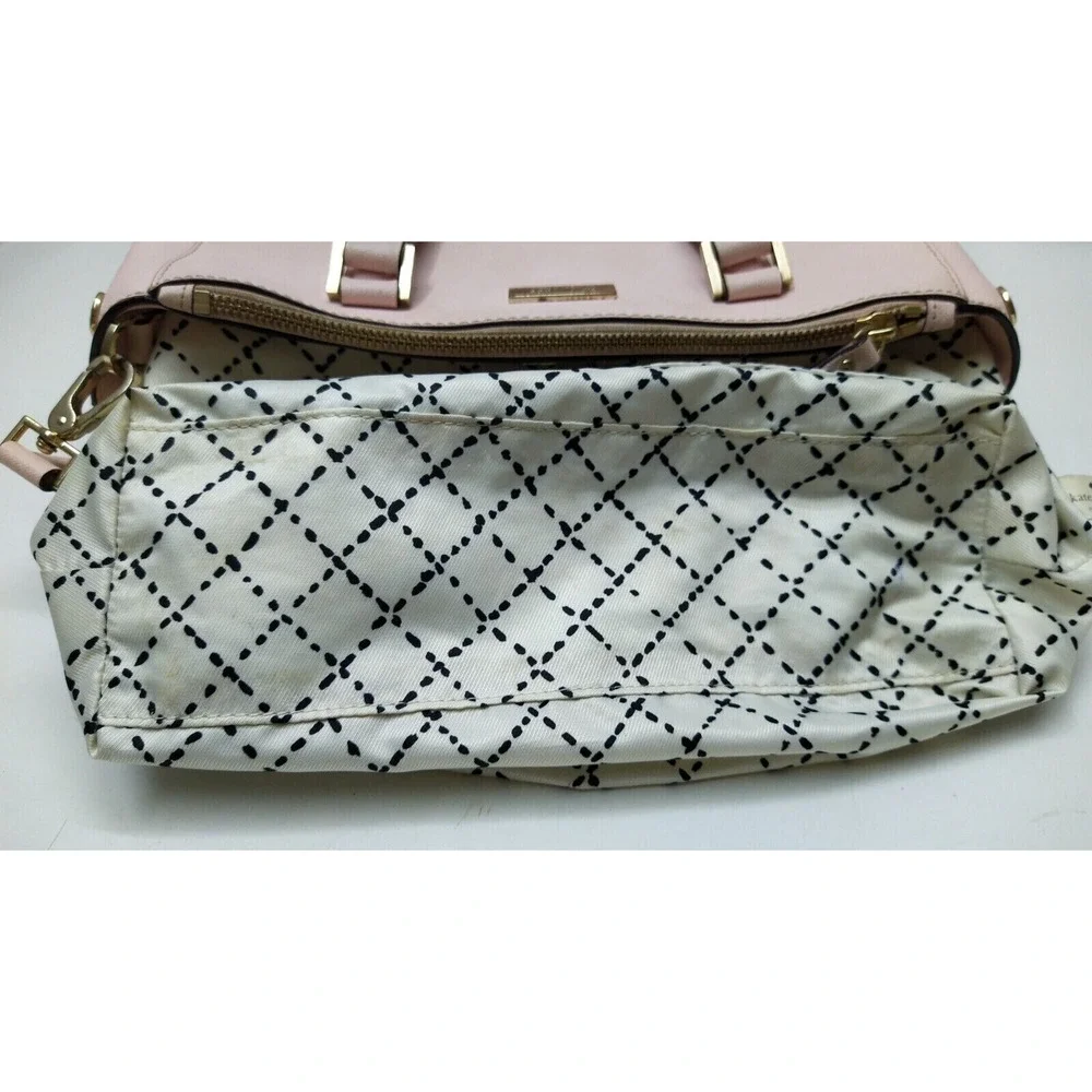 Kate Spade Newbury Lane Loden Pink Crossgrain Leather Carryall Satchel Bag