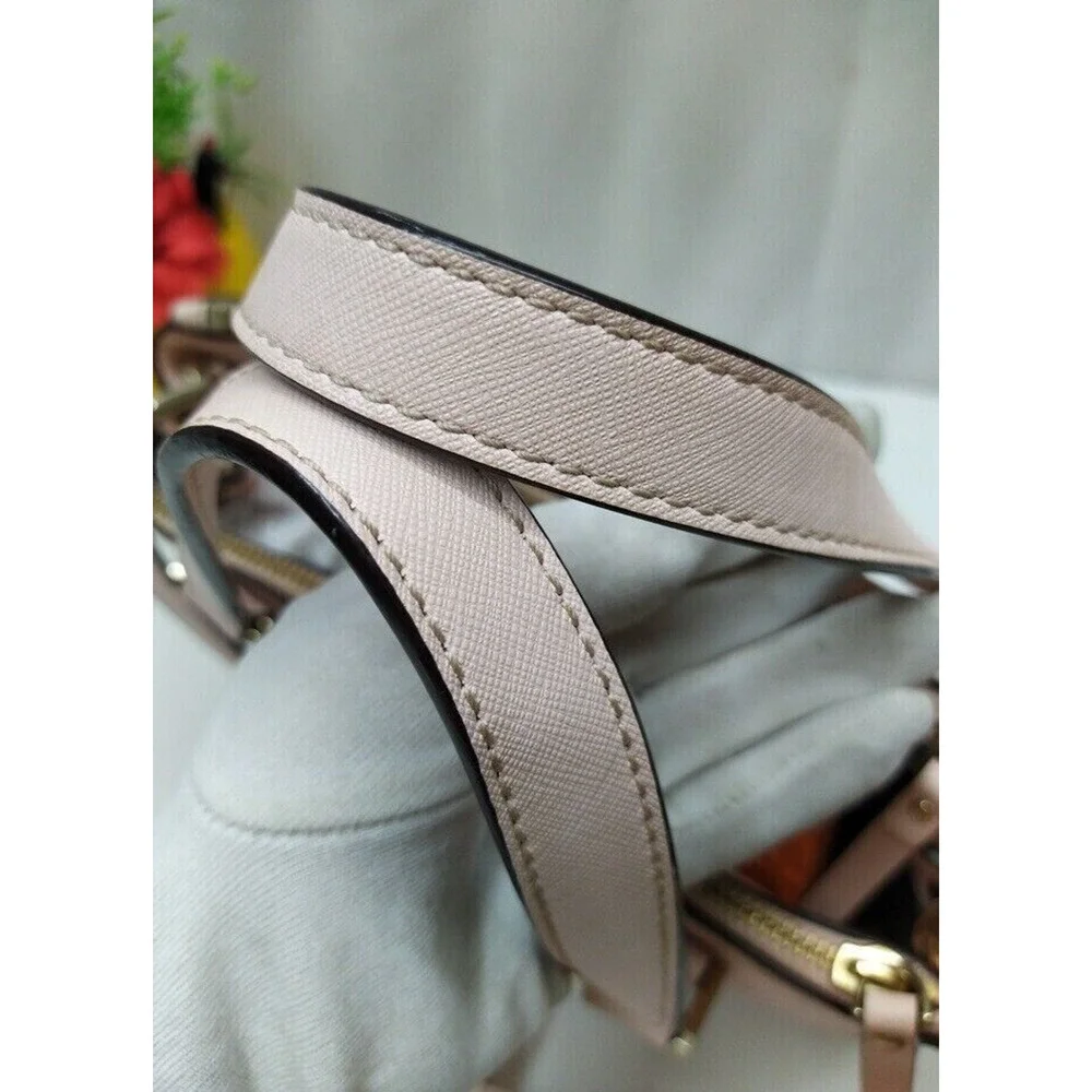 Kate Spade Newbury Lane Loden Pink Crossgrain Leather Carryall Satchel Bag