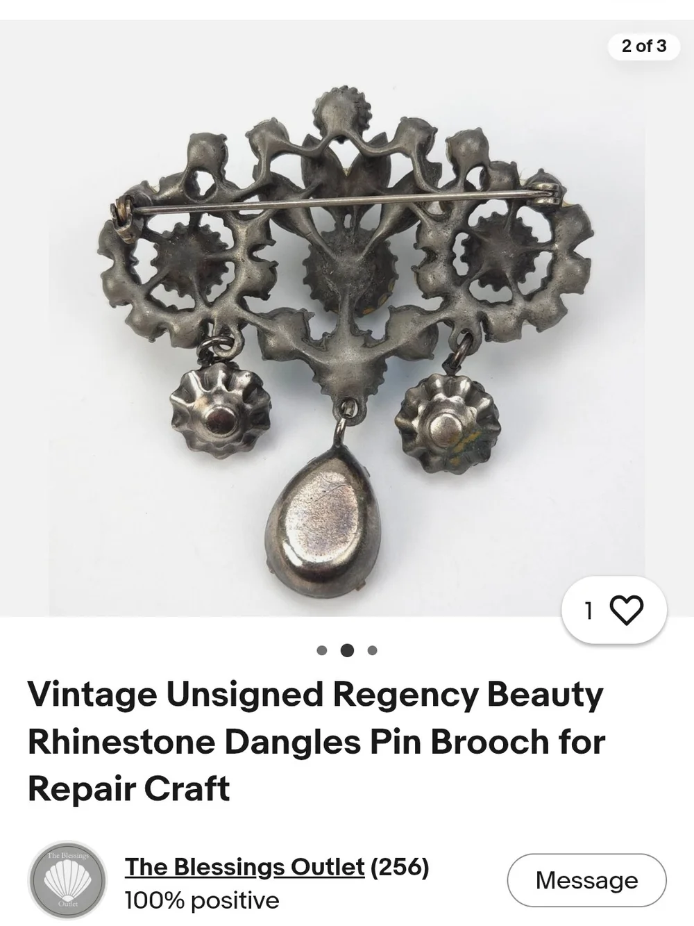 Green and Iridescent Crystal Statement Brooch