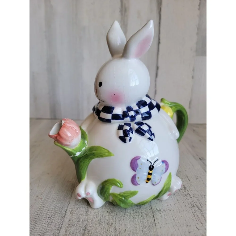 Mercuries Rabbit‎ bunny AS IS Teapot spring tulip