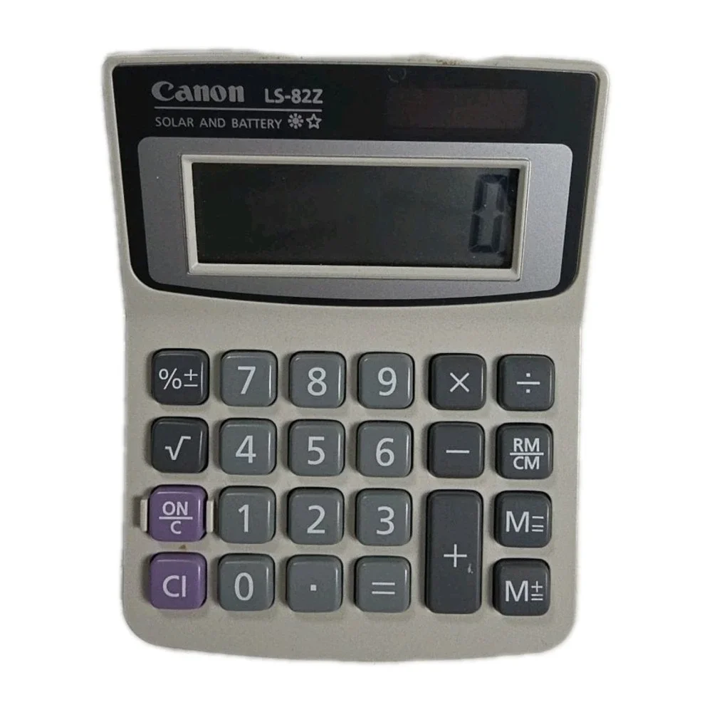 Canon LS-82Z 8-Digit Solar/Battery‎ Calculator Gray Tested Working