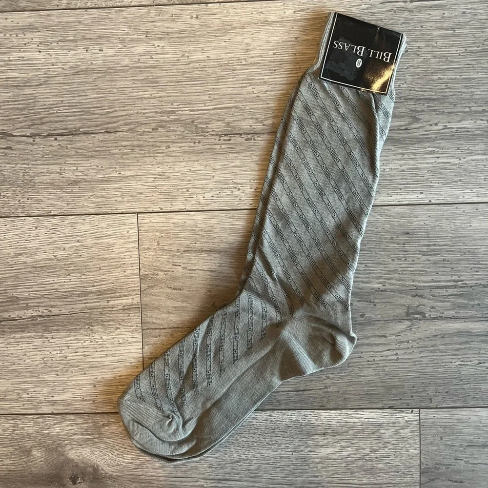Bill Blass Men’s Vintage Printed Dress Sock Taupe One Size Cotton Nylon