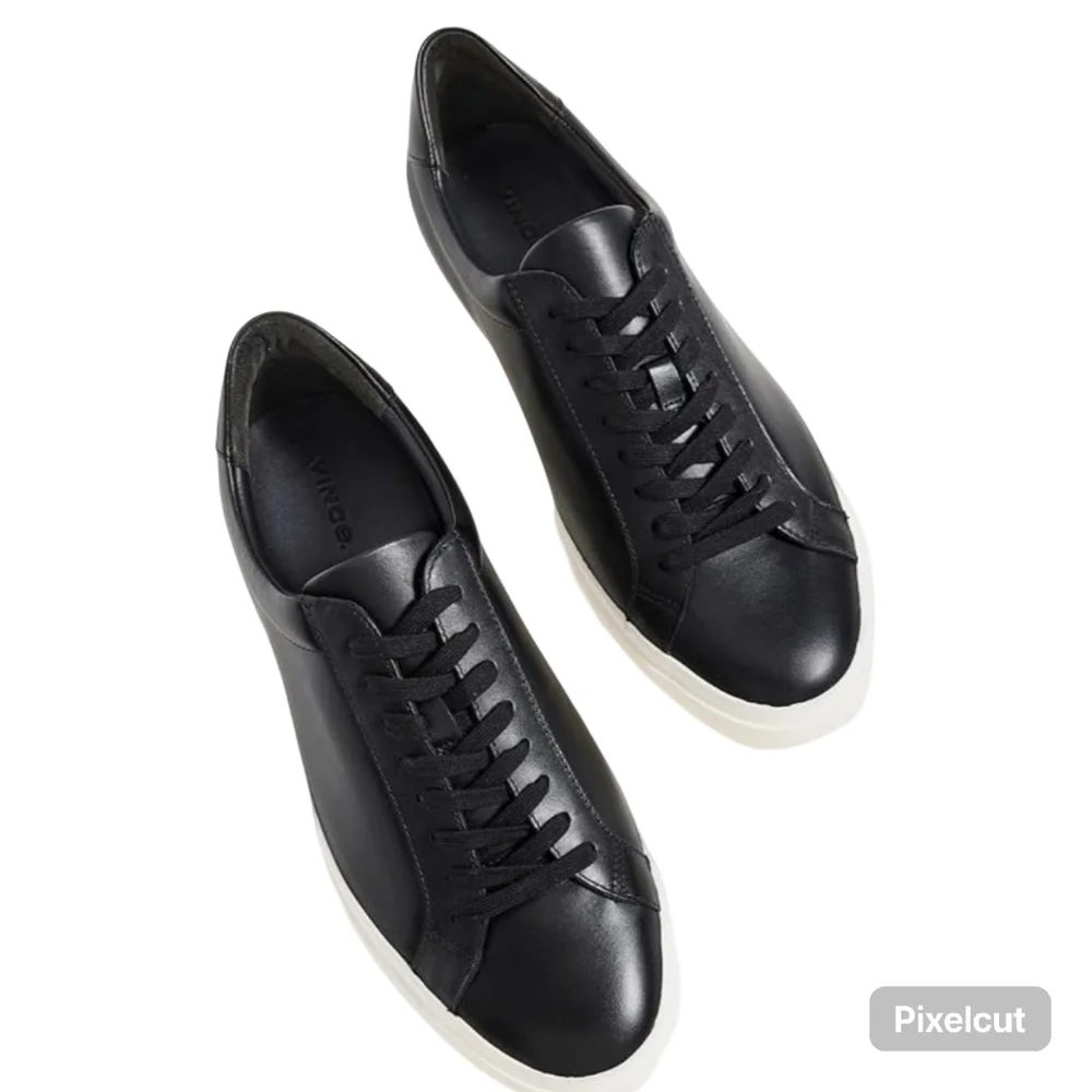 Vince Fulton Low Top Sneaker Black Leather Men's 9