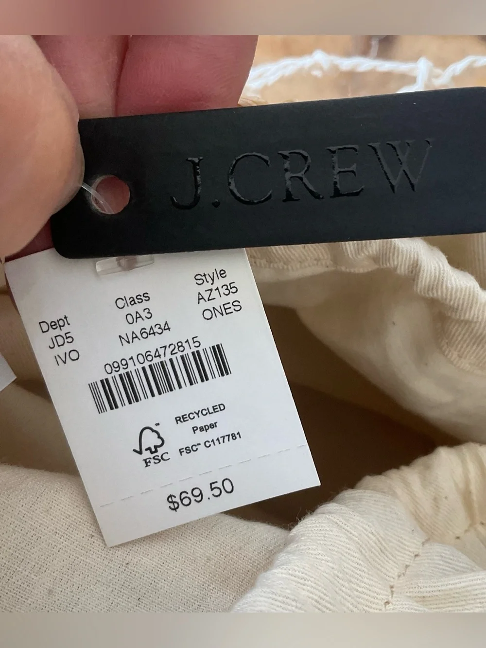 J. Crew dimensions roughly 11