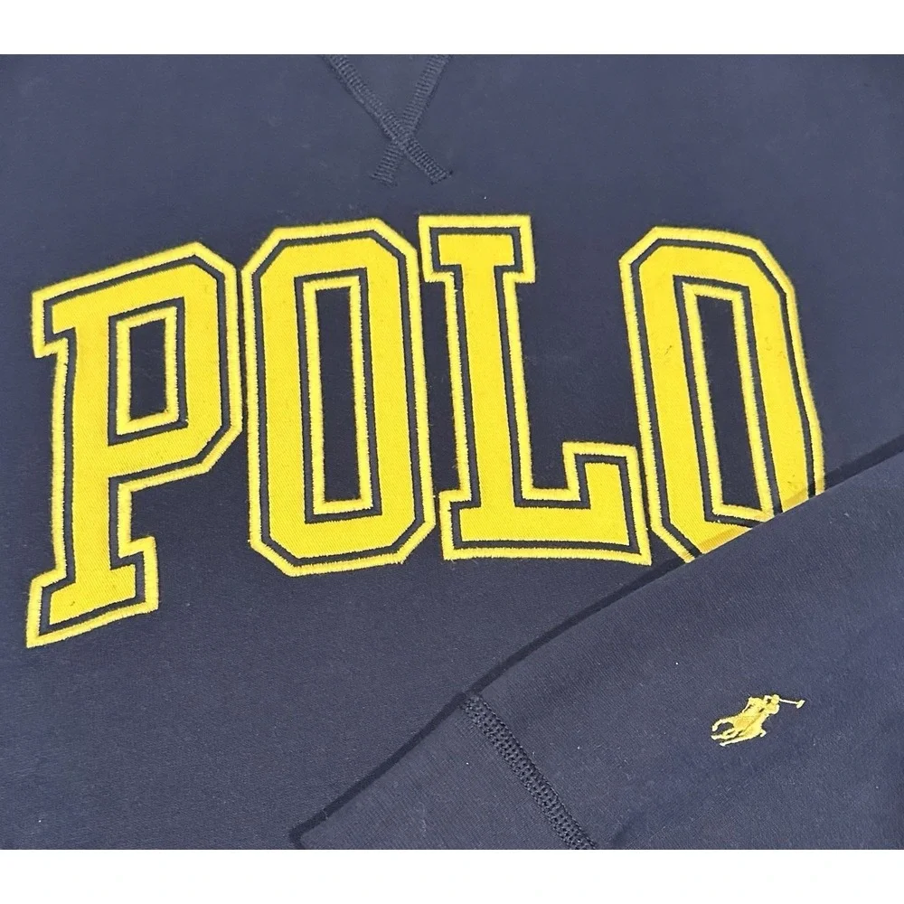 Polo Ralph Lauren Mens Crewneck Sweatshirt 4XLT Polo‎ Spell Out Navy