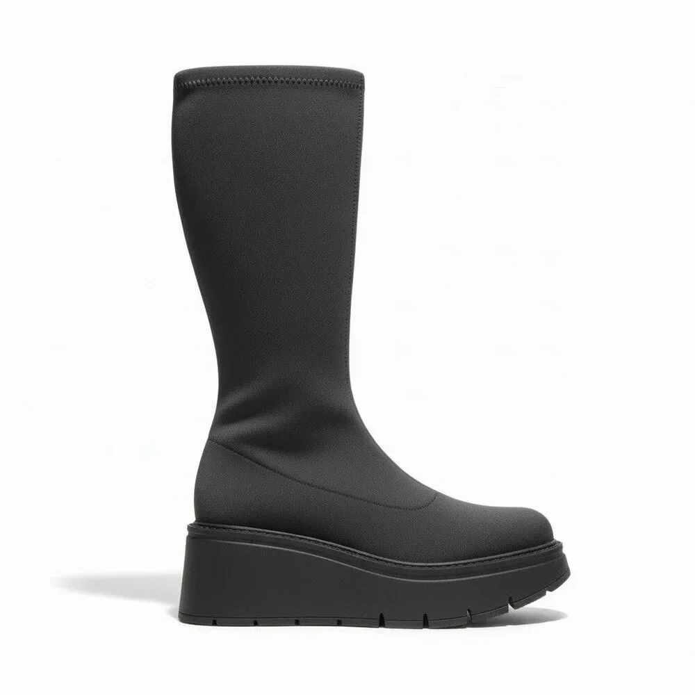 La Canadienne Jerry Festival Platform Boots sz 6.5 Asphalt black