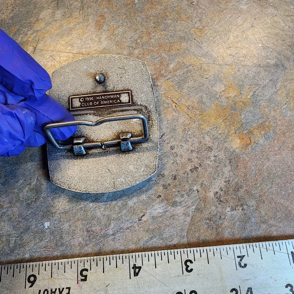 1996 Belt Buckle Handyman Club Of America Life Member Hammer Vintage