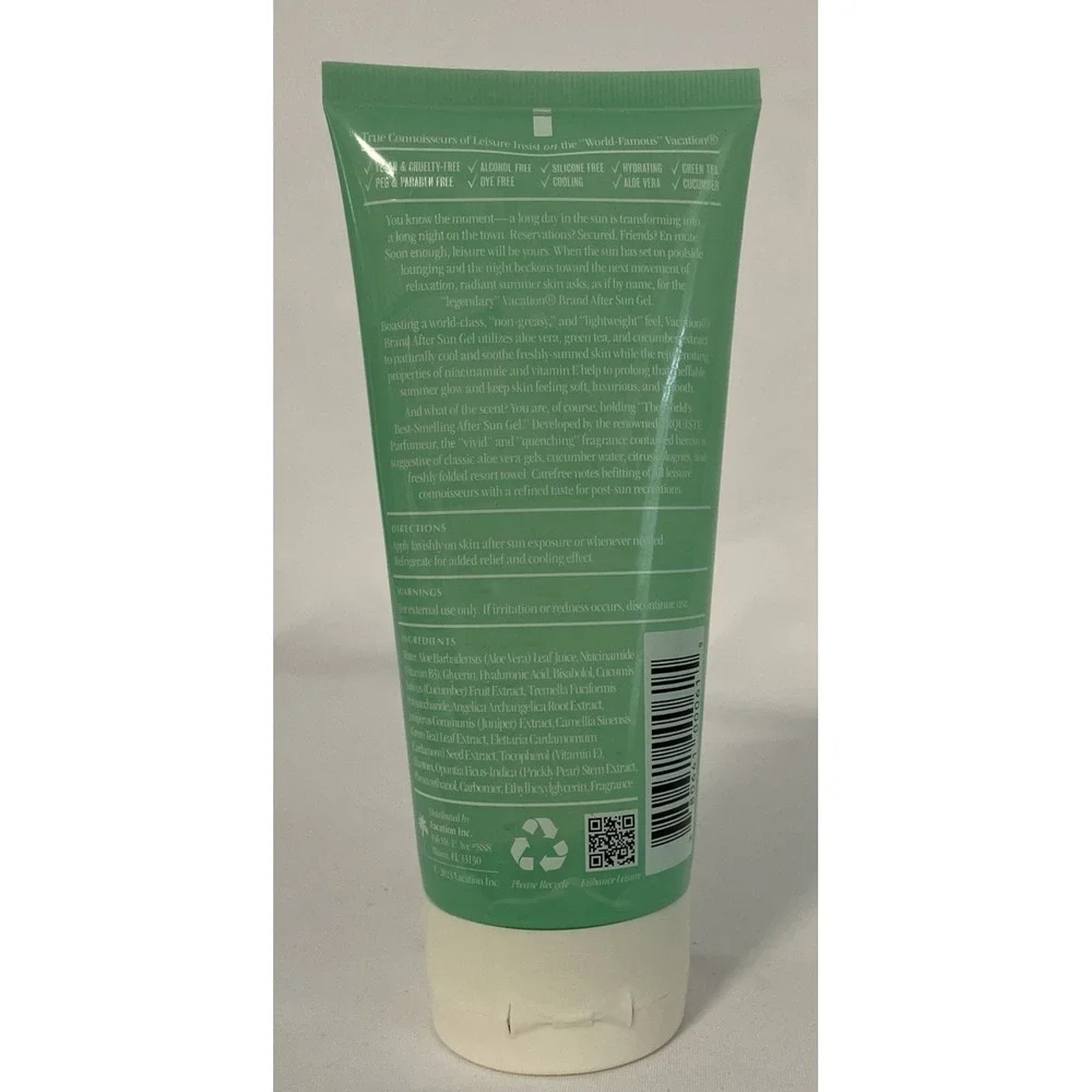 Vacation After Sun Gel Soothing Aloe Vera Gel ~ 6 Fl Oz ~ SEALED