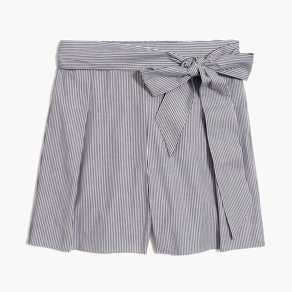 J. Crew Tie-waist short in organic cotton‎ Size 8