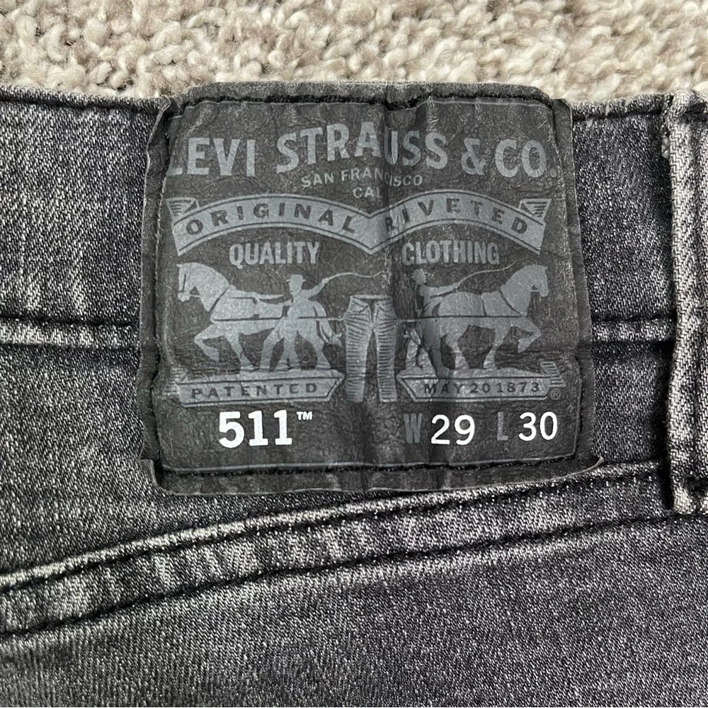 Levi's 511 Slim Fit Faded Black Distressed Jeans W29 L30